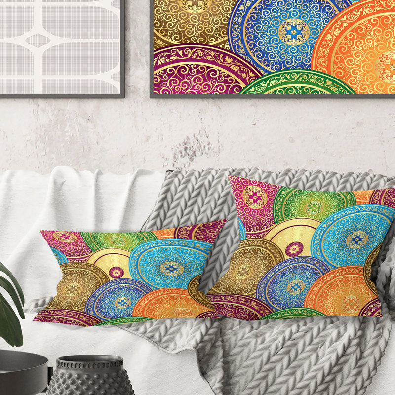 Coussin Circular Retro Design IV - Mid-Century Modern, 18 po x 18 po