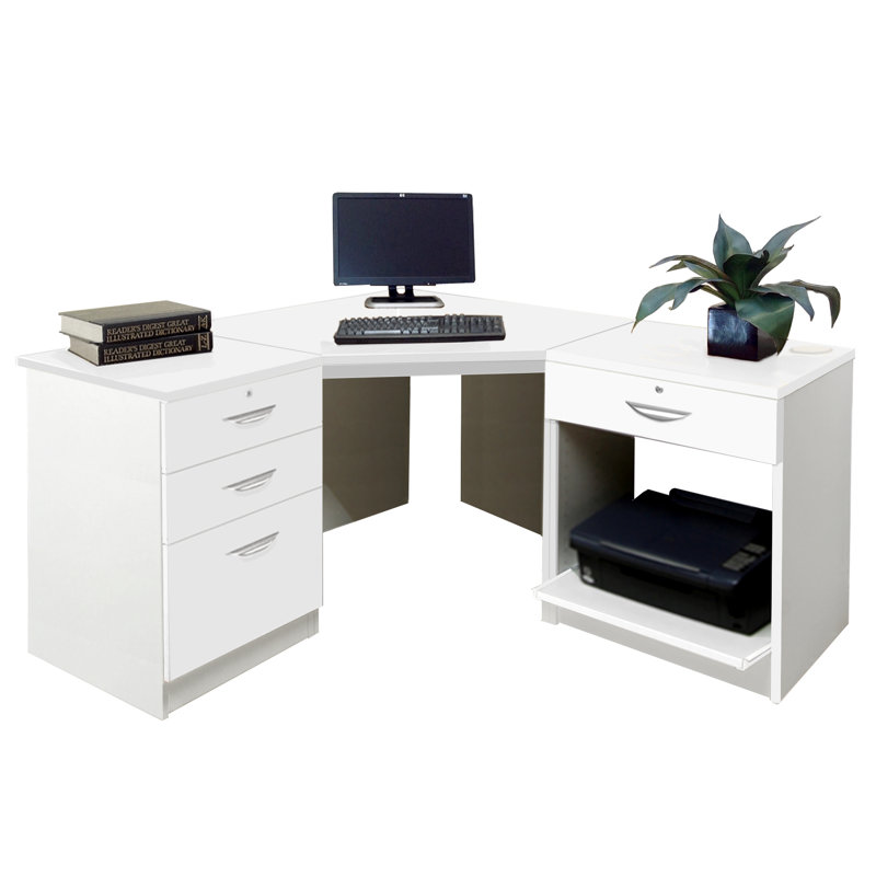 Walshaw Solid Wood Writing Desk, White