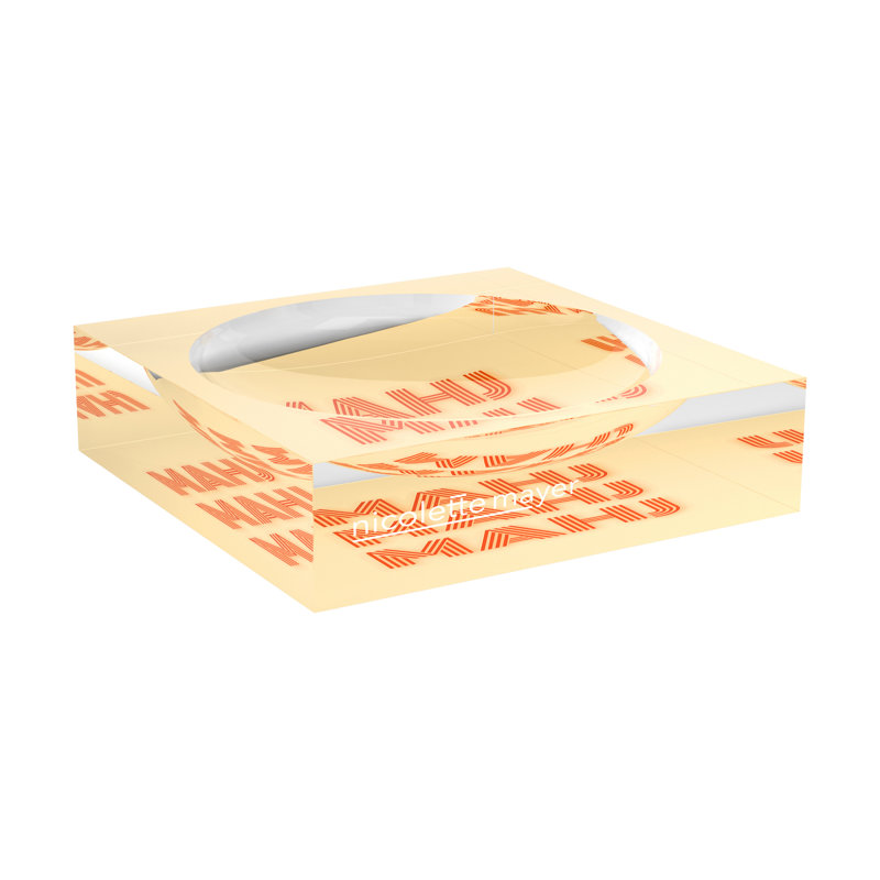 Mahj Mahj Mahj Mahjong Candy Catchall Dish, 6"W x 6"D x 2"H, Orange