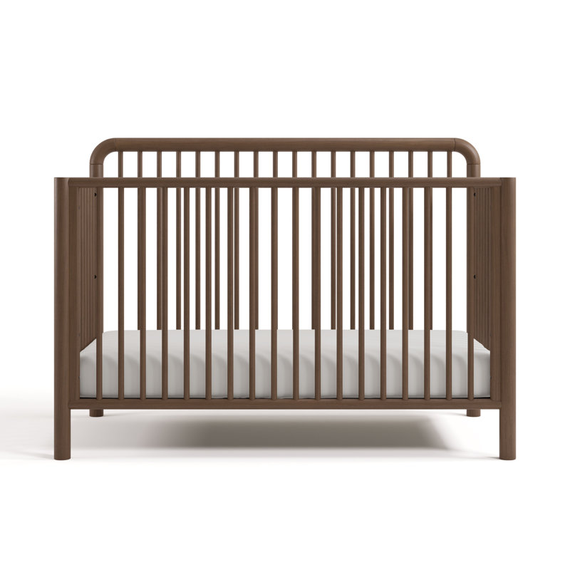 Porto Deluxe 5-in-1 Convertible Crib with Bonus Toddler Guardrail , Hazelnut