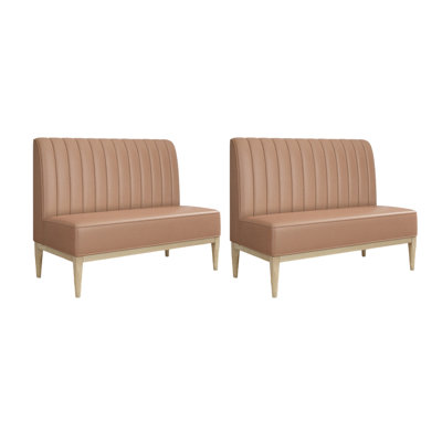 Nordic Modern Cafe Dessert Shop Restaurant Benches Faux Leather Upholstered Bench