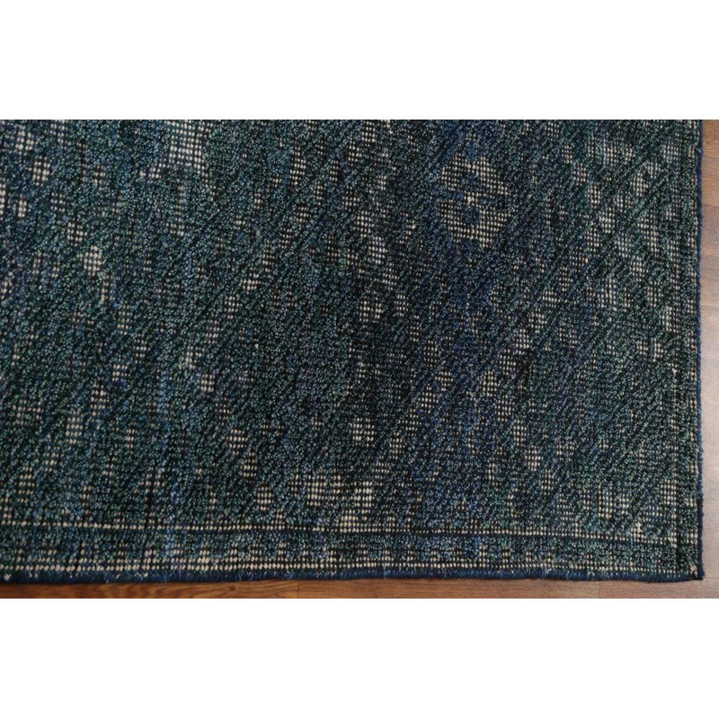 One-of-a-Kind 5'3'' x 7'11'' New Age Rectangle Wool Area Rug in Blue and Navy