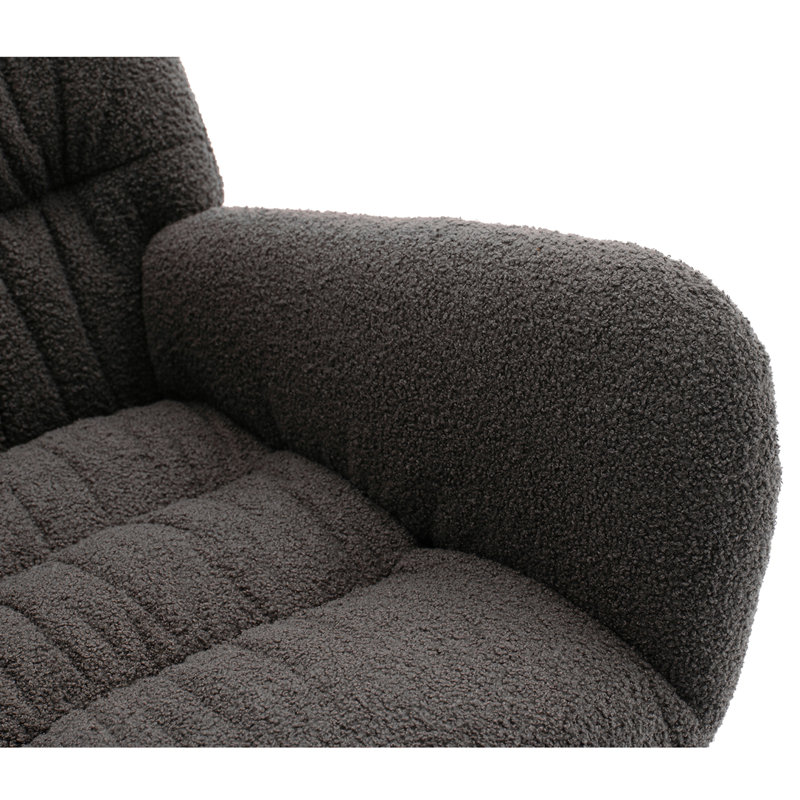 Chaise berçante Lezah Teddy, Gris foncé