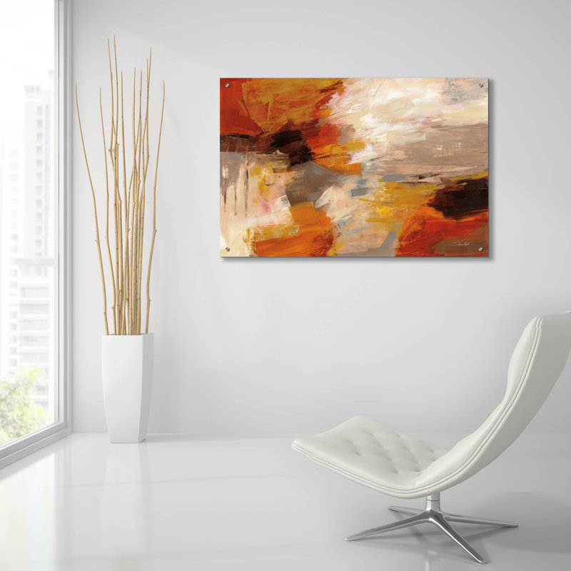  «Falling Leaves» par Silvia Vassileva, art mural en verre acrylique, 36 po x 24 po