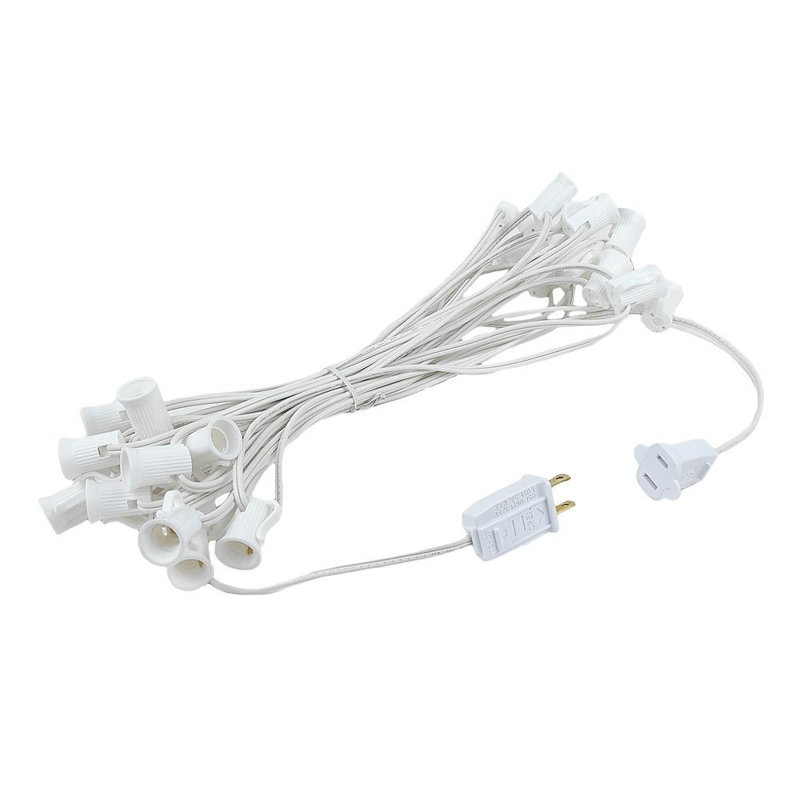 Doyne Outdoor 25 - Bulb 25'' Plug-in LED Globe String Light, White/Clear
