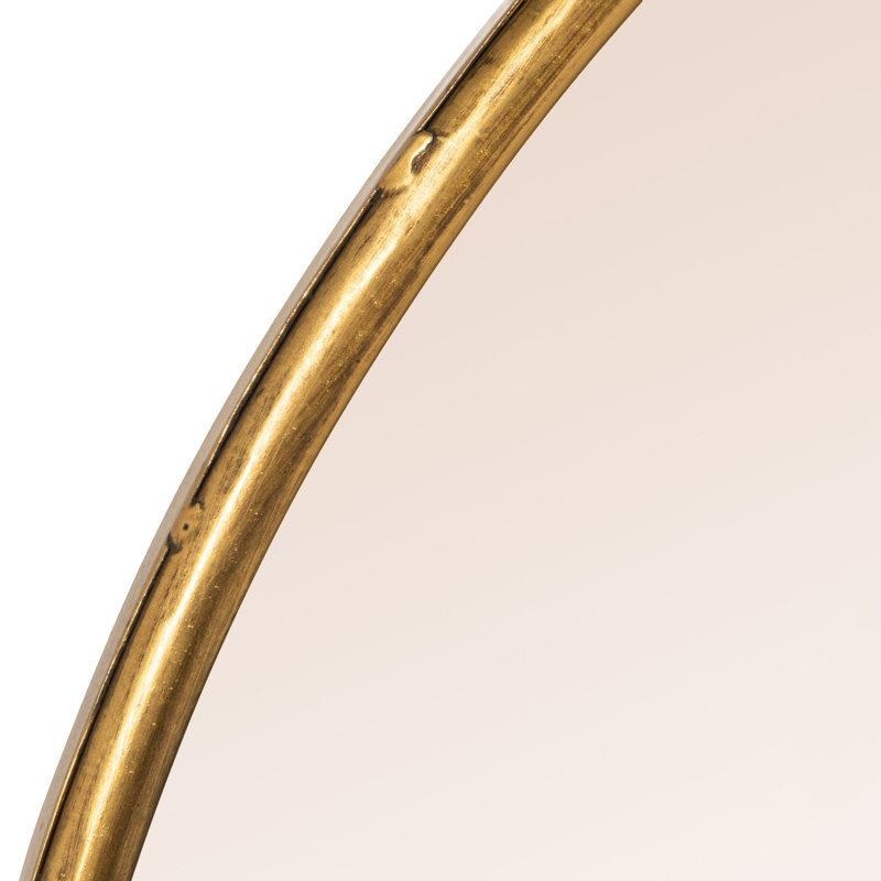 Arched Metal Framed Wall Mirror, Gold