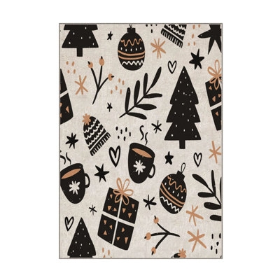 Luxurious Polyester Area Rug, 5.2 x 7.5 Feet | 740 g/m² Velvet Fabric with Non-Slip Dot Underside | Laminated Sponge for Comfort | Easy Clean & Machine Washable | Modern Digital Print, Perfect for Living Rooms & Bedrooms