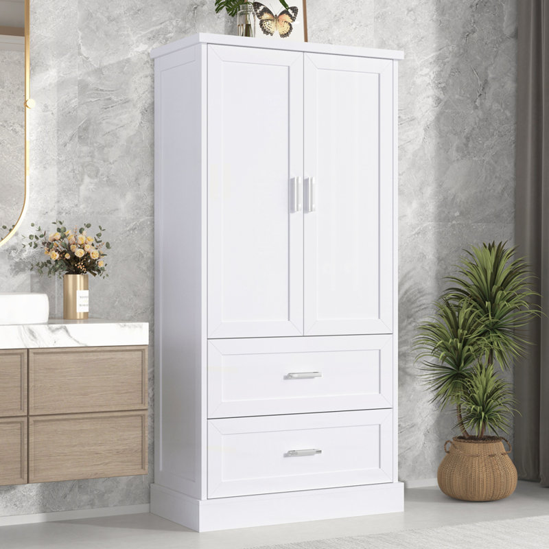 Bathroom Storage Cabinet with Adjustable Shelf, White