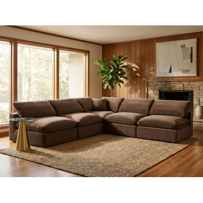 Canapé modulaire réversible en velours Hripsik