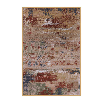 Tapis abstrait rouge / brun