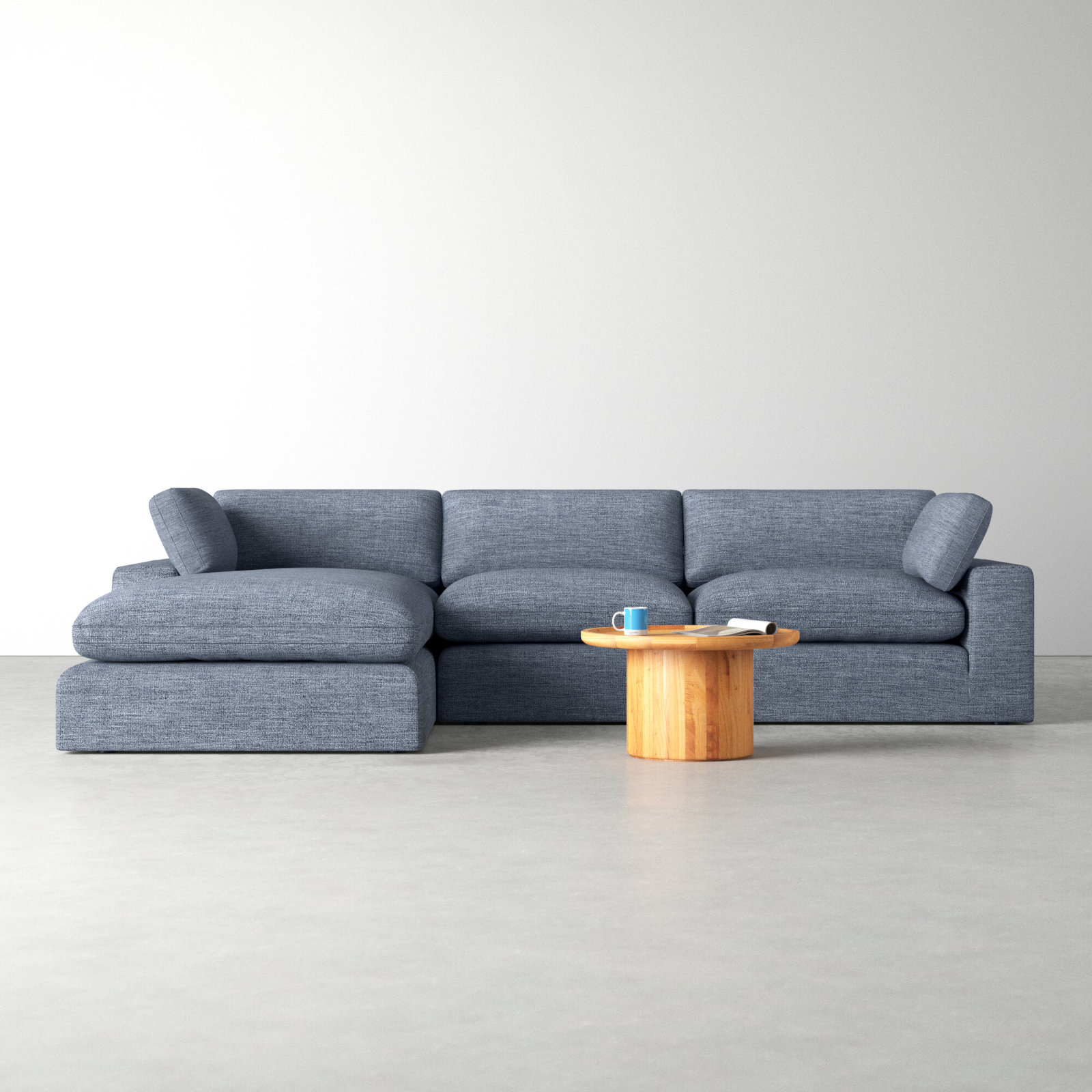 Asher 2 - Piece Upholstered Chaise Sectional, Left Hand Facing, Brent Dark Gray Performance Chenille