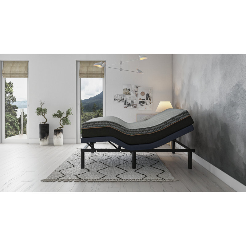 Adjustable Queen Bed Base Os2 - Head & Foot Adjustments, Programmable Position, Wireless Remote, 850 Lbs Capability, Blue Hue Position Tailorings, Memory, Load Capacity, Smooth