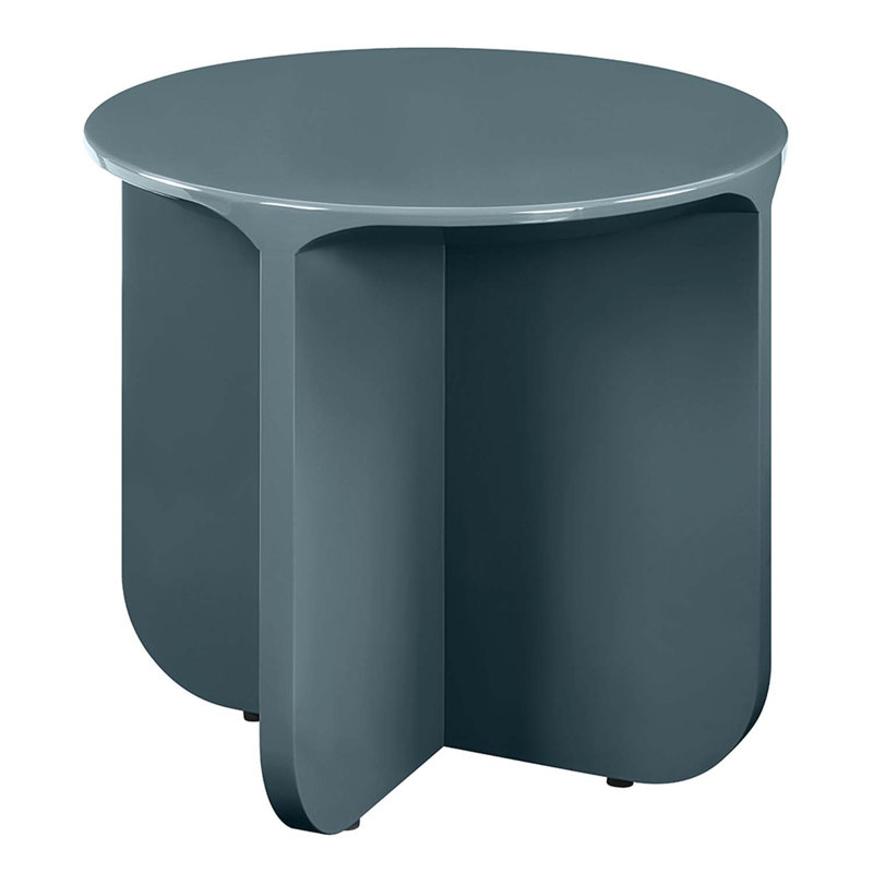 Table de bout ronde, bleu sarcelle ultrabrillant