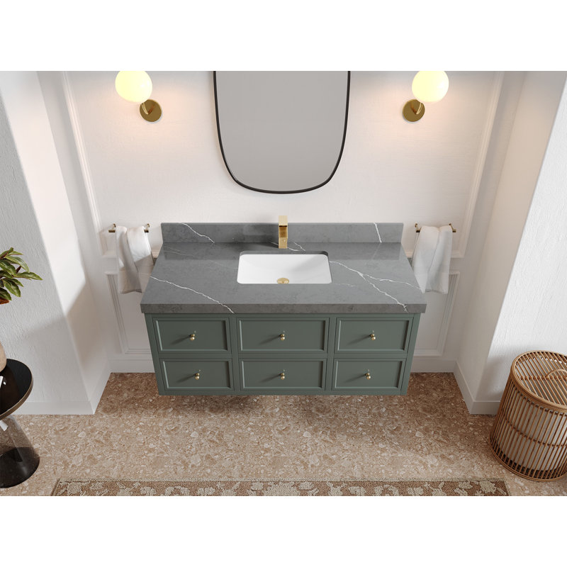 Ensemble de meuble-lavabo simple 48 po Roswell, Gris Piatra