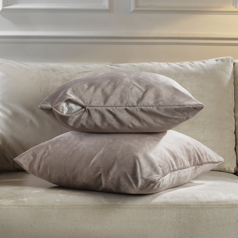 Matte Velvet Pillow Cover, 18" x 18", 18 Rose Taupe