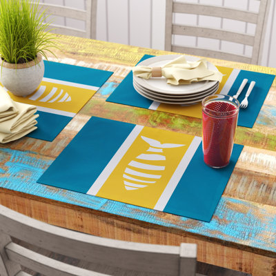 Synthia Puzzle Fish 4 Piece Placemat Set