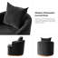 Fauteuil demi-tonneau pivotant en chenille moderne l 31 po Berklie avec accoudoirs uniques et pieds en bois massif-755173601