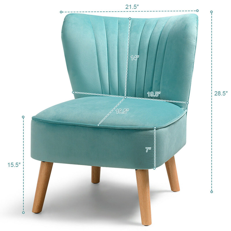 Tintah Velvet Slipper Chair, Green