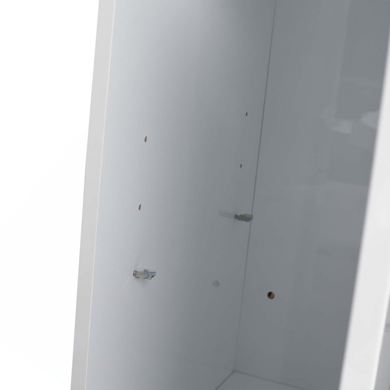 Armoire de rangement autoportante brillante de 36 pouces avec 3 portes à fermeture douce