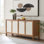 Capri 65" Wood Grain Sideboard Storage Cabinet In Walnut
