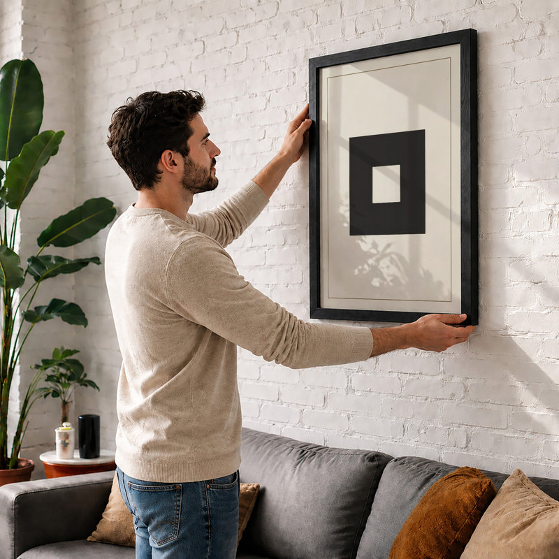Nested Geometry Minimalist - Print, Black, A3 - 42.0 x 29.7 cm