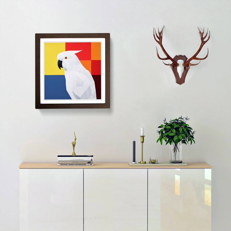 Cockatoo Suprematism - Framed Print, Walnut