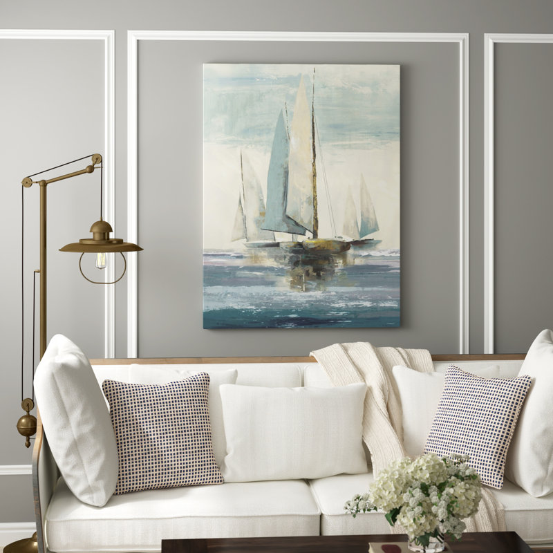 « quiet bateaus i », reproduction d’art, H 24 po x l 18 po x p 1,5 po, Toile