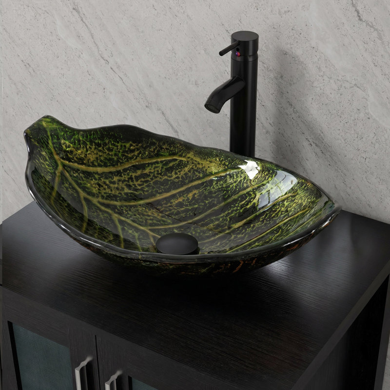 21.7" Stained Glass Bathroom Vessel Sink VS109GN