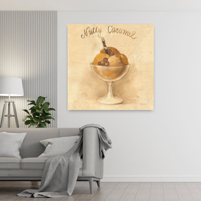 Sundae contemporain caramel noisette avec art caramel brun