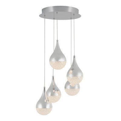 Alazaya 5 - Light Chrome LED Cluster Pendant