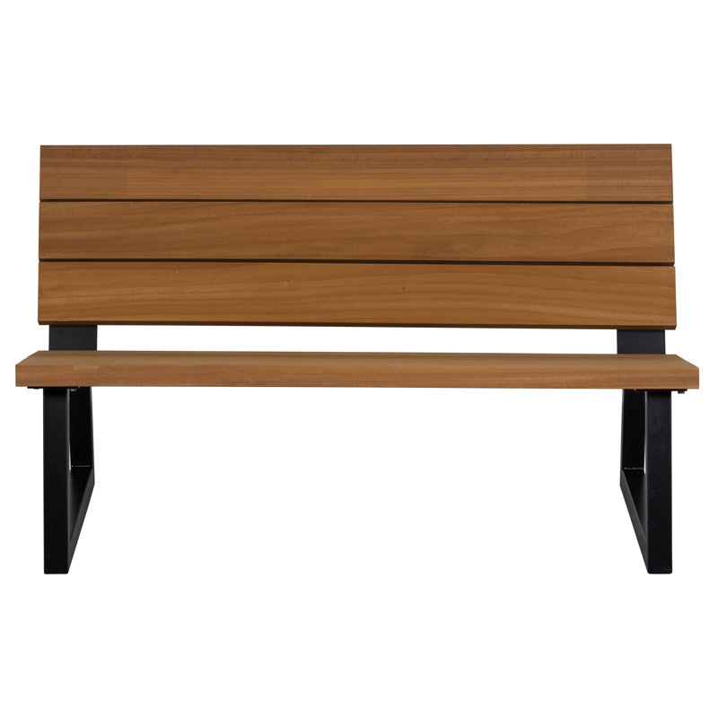 Metal/Solid Wood Outdoor Bench