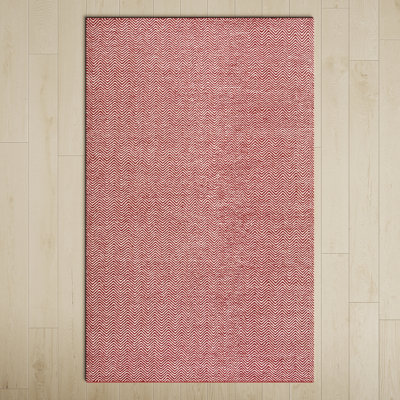 Rita Handwoven Wool Red/White Area Rug
