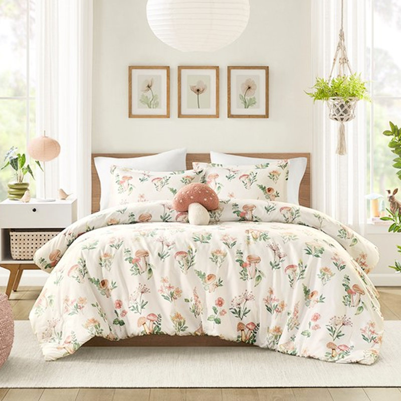 Mushroom Garden Comforter Full/queen, , Microfiber Whimsical Mushroom, Proof