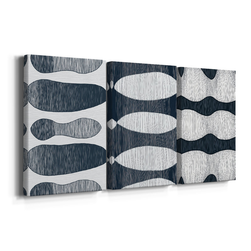 ABSTRACT Series DCC XXXIV - Toile tendue sur mesure - 3 pièces, H 12 po x l 24 po