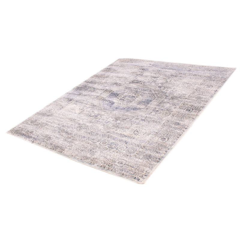 Tapis bleu ardoise nouvel âge 7 pi 9 po x 9 pi 9 po One-of-a-Kind