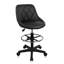  Chaise de dessinateur réglable avec dossier et roulettes, tabouret pivotant haut avec repose-pieds réglable en hauteur, chaise de bureau ergonomique en similicuir pour bar, noir