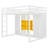 Full Size Wooden Loft Bed with Wardrobe, Shelves & Cabinet – Space-Saving Kids & Teen Bedroom Furniture, White+Yellow-2099601932-2099601929