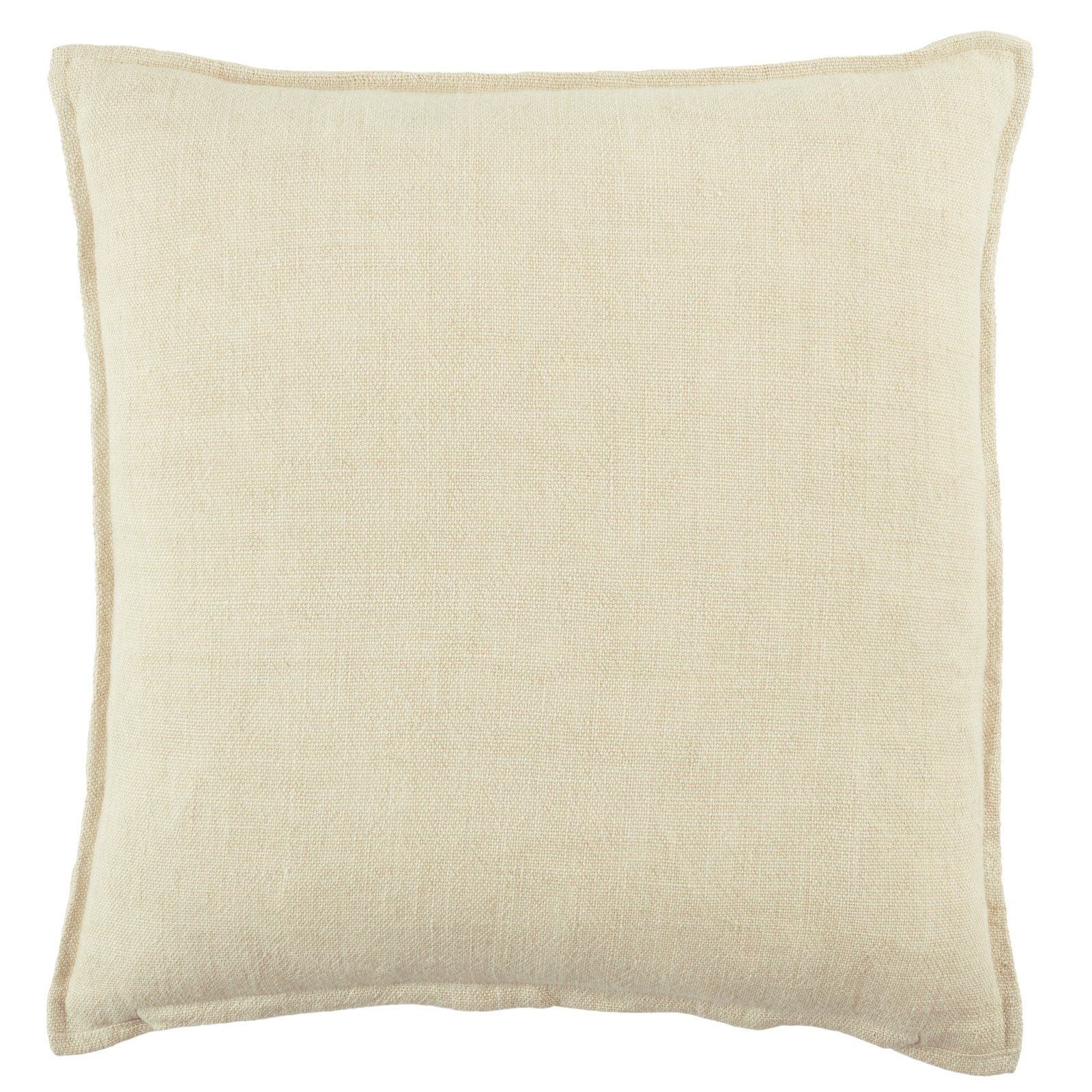 Burbank Linen Throw Pillow, Down, Cream, 20" x 20"