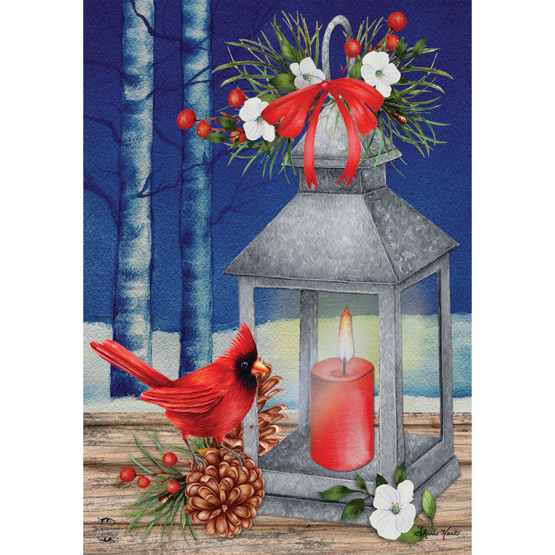 Lanterne et drapeau de jardin Cardinals