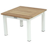 Low 20" Square Side Table Teak and Aluminum SoHo