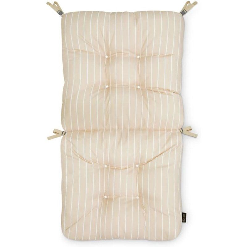 Outdoor 5'' Dining Chair Seat / Back Cushion, Soft Beige Striped