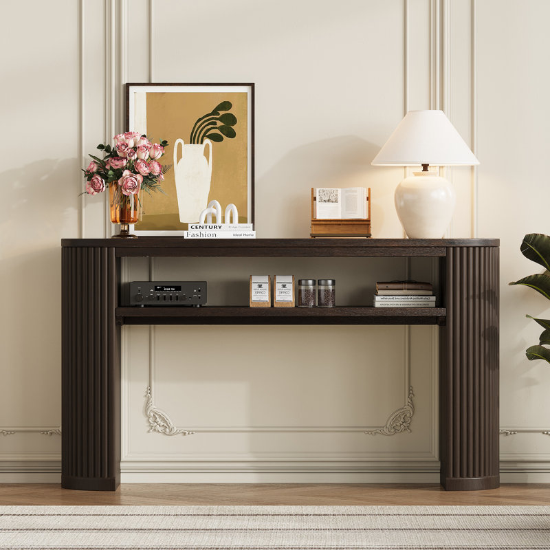 Canapé et tables console avec rangement, entrée de ferme rustique en bois aggloméré