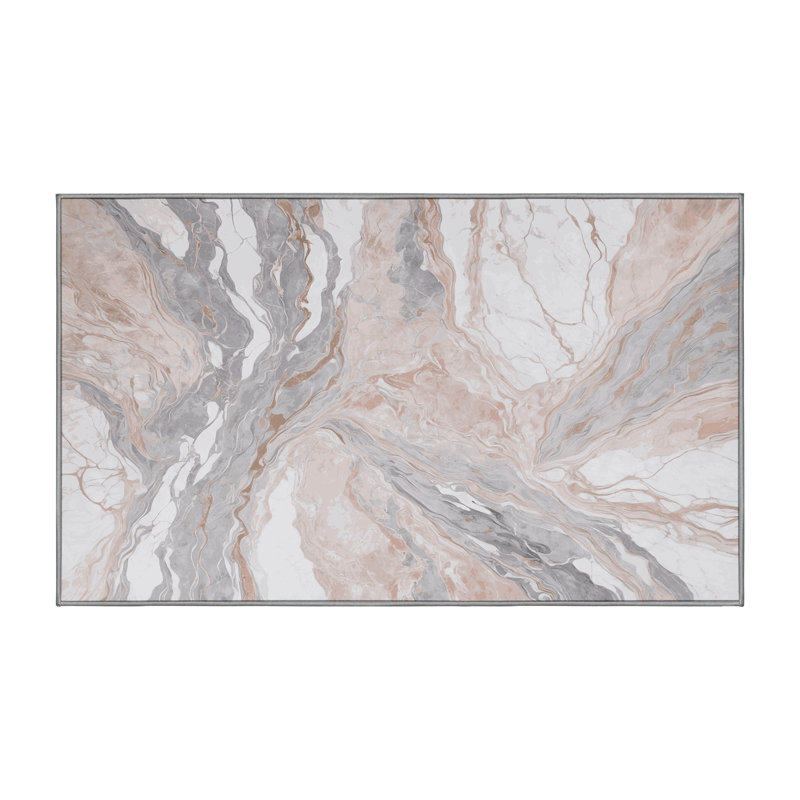 Machine Washable Gray Area Rug, Rectangle 8' x 12'
