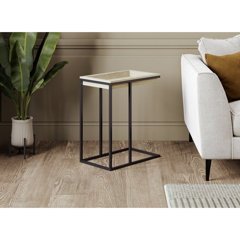 Side Table. End Table Living Room. Bedside Table or Night Stand. Small Entry Table, Beige Wood