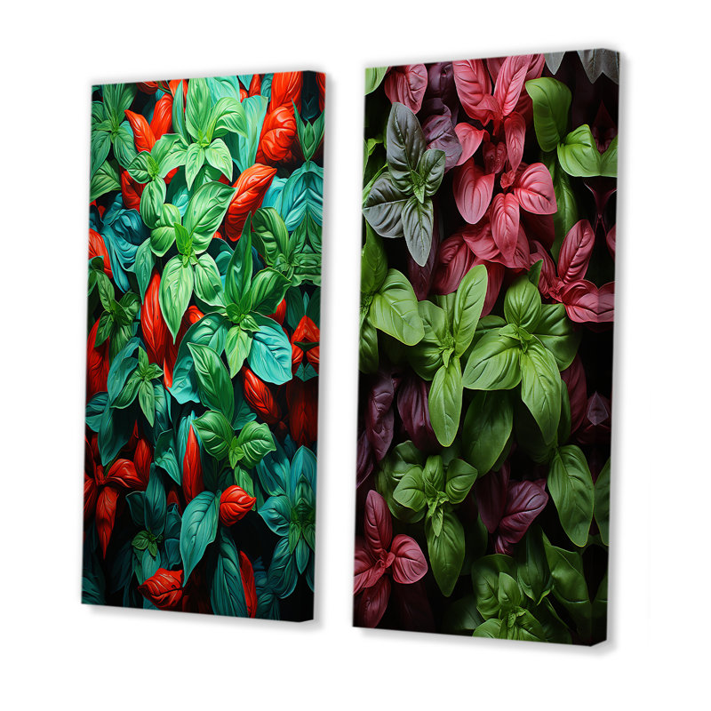 Herbes Basil Vibrance II - ensemble de 2 reproductions d'art sur toile Herbs, Toile tendue, H 28 po x l 25 po