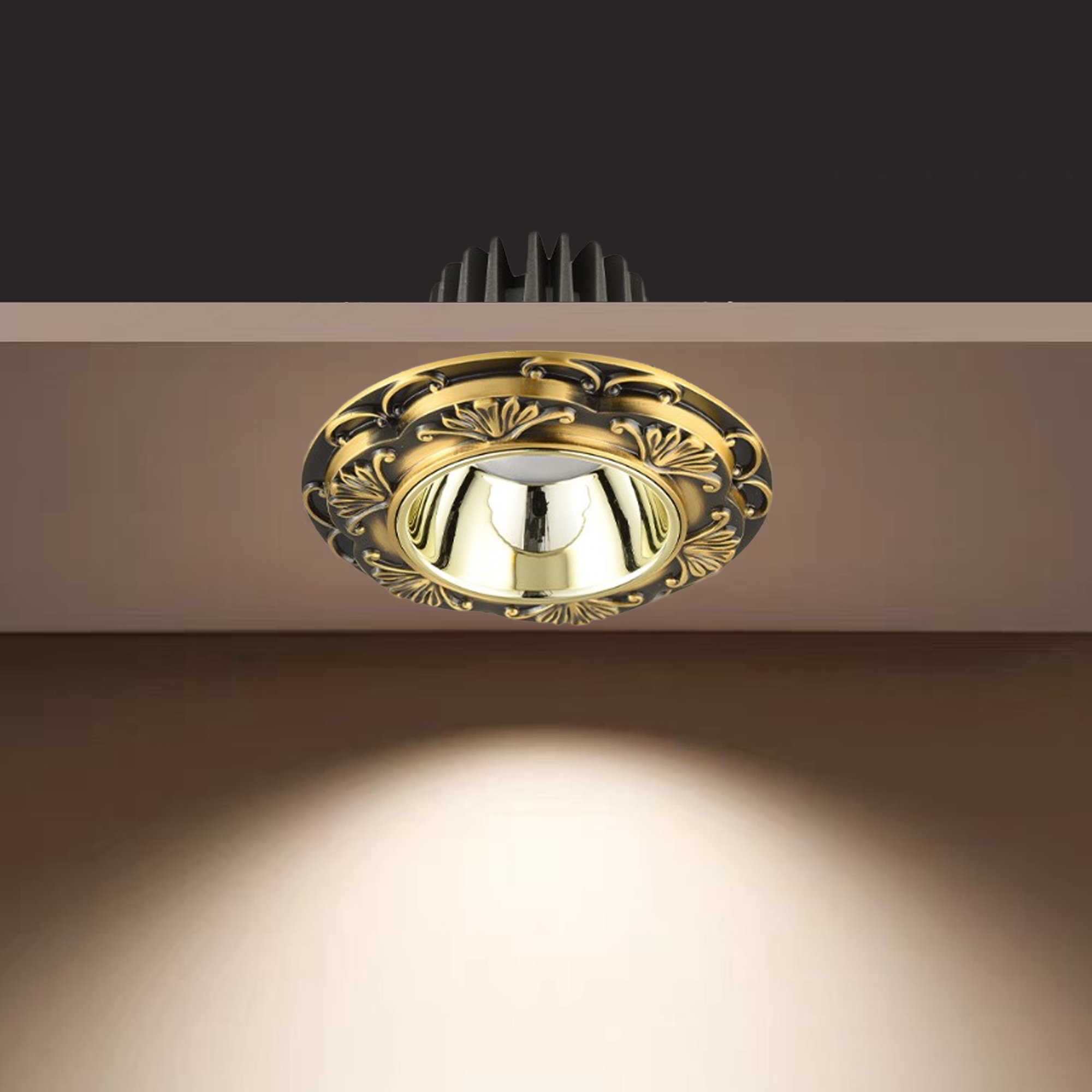 PDLT Home Antique Bronze Recessed Lighting With 8W Led, Neutral Light ...