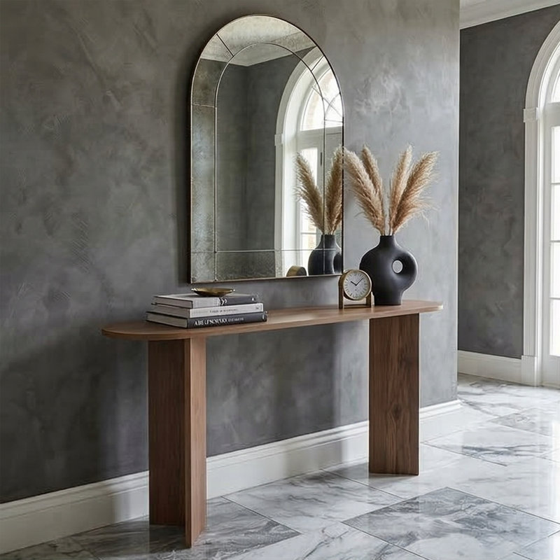Console de vestibule Everly Curvilinear, Chêne