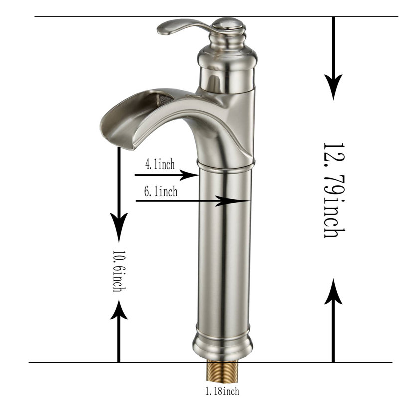 Single-handle Bathroom Faucet with Drain Assembly, Brushed Nickel