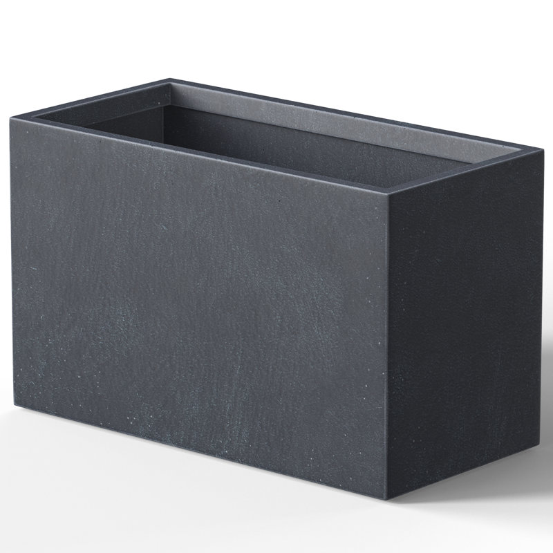 Lapria Handmade Planter Box, 16" H x 31.5" W x 13" D, Granite Gray