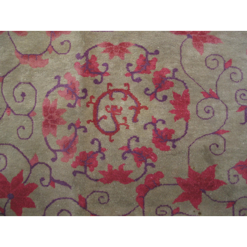 Rectangle 1930s Knotted Antique Chinese Room Size Wool - Art Deco Rug